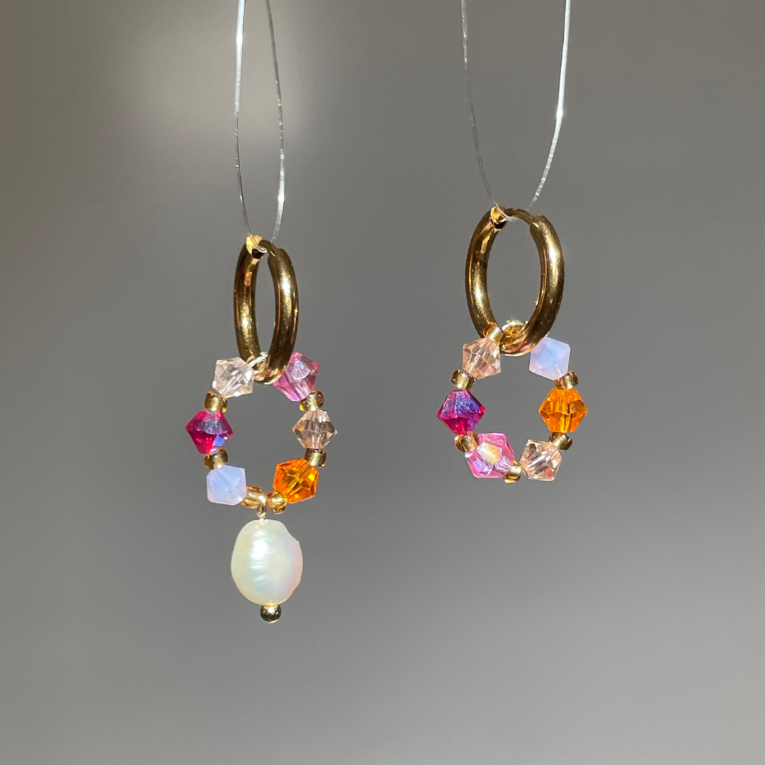 Boucles d'oreilles Fireflies "disco neige"