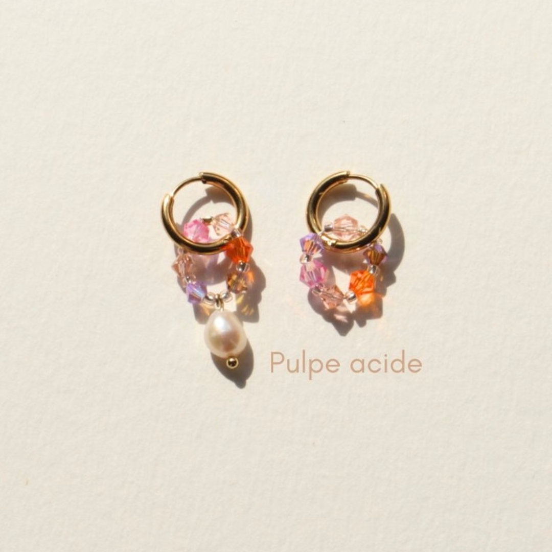 Boucles d'oreilles Fireflies "pulpe acide"