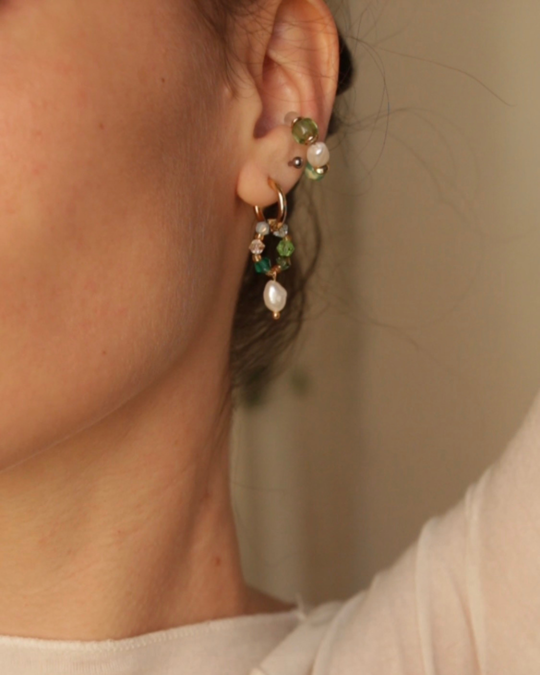 Boucles d'oreilles Fireflies "béton tendre"