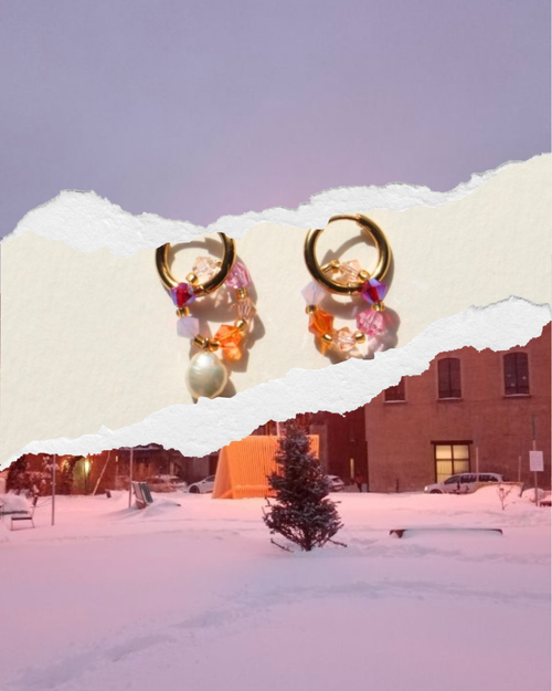Boucles d'oreilles Fireflies "disco neige"