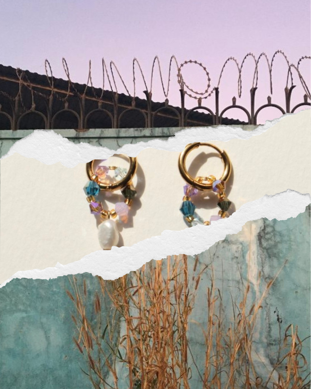 Boucles d'oreilles Fireflies "blé barbelé"