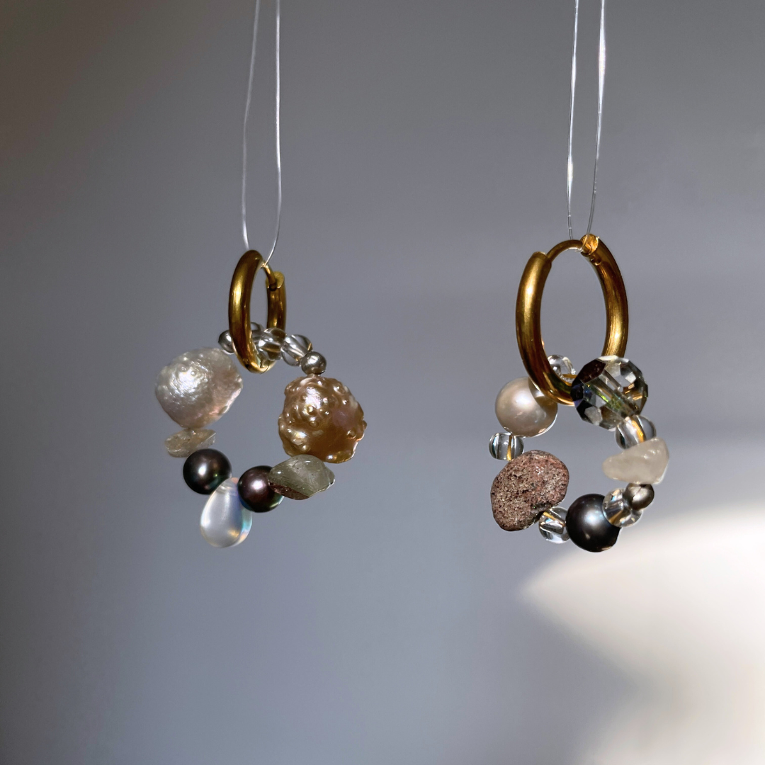 Boucles d'oreilles asymétriques Mars