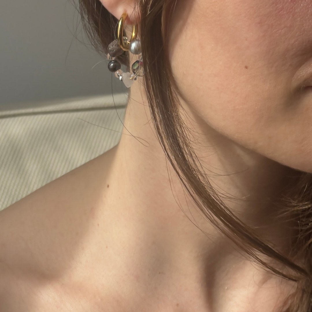 Boucles d'oreilles asymétriques Mars