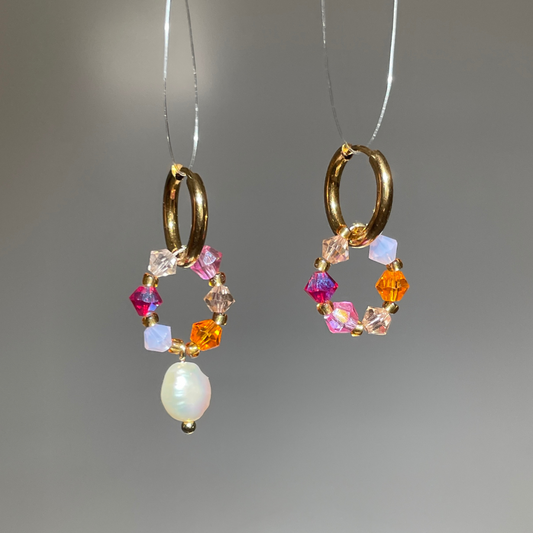 Boucles d'oreilles Fireflies "disco neige"