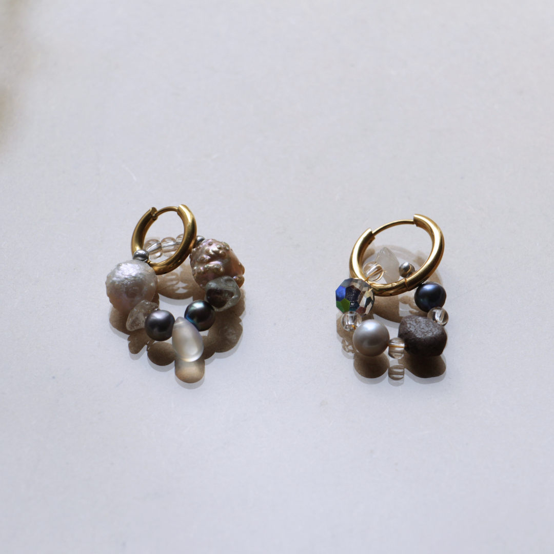 Boucles d'oreilles asymétriques Mars