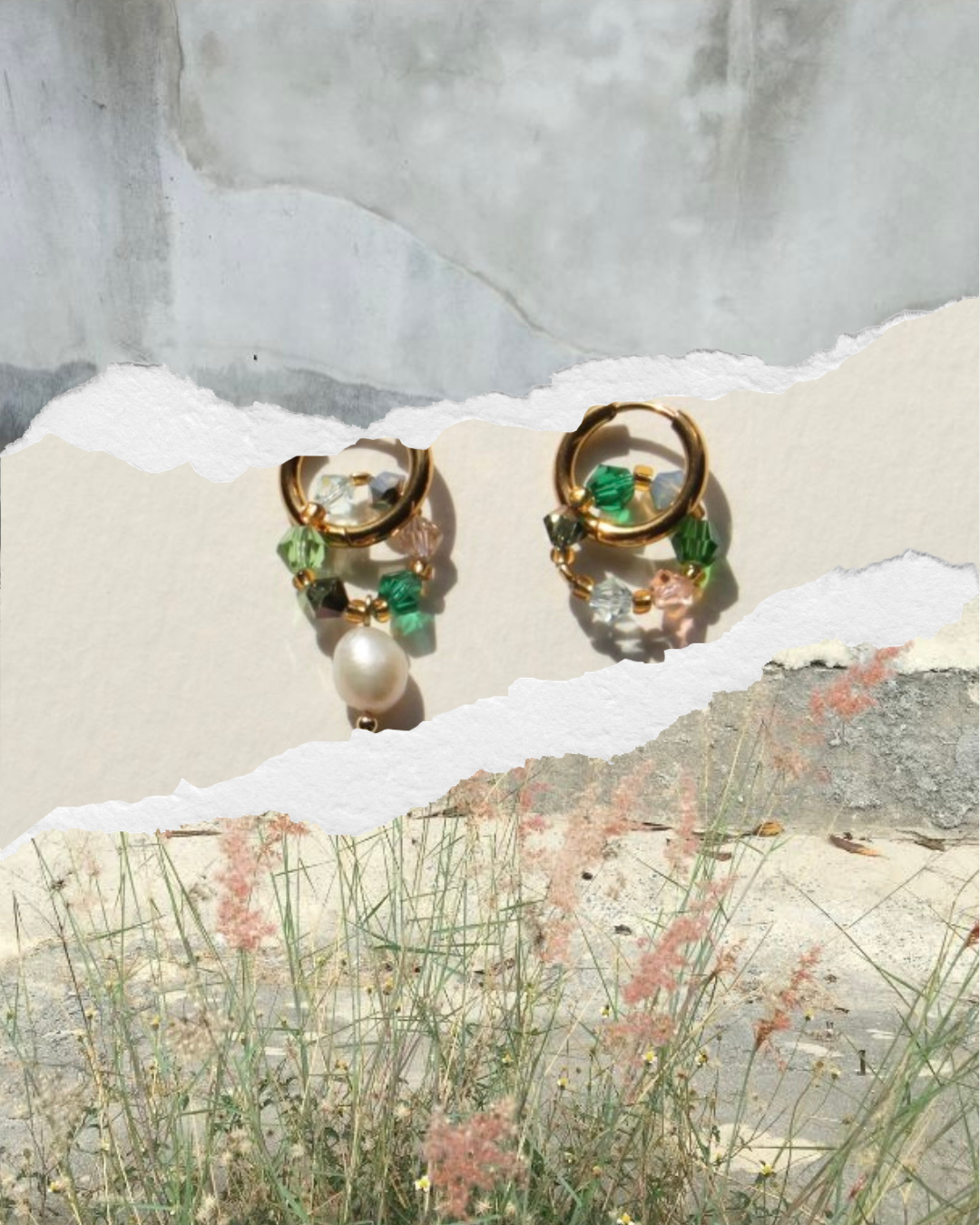 Boucles d'oreilles Fireflies "béton tendre"