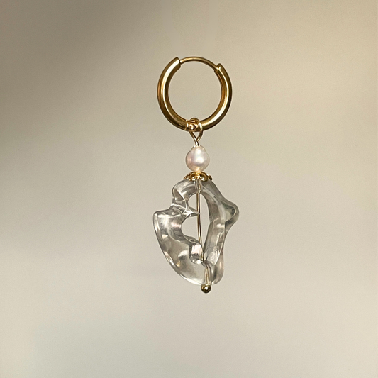 Boucles d'oreilles Single Ladies, boucles individuelles et asymétriques, perle vintage, création faite main Bibi Joue